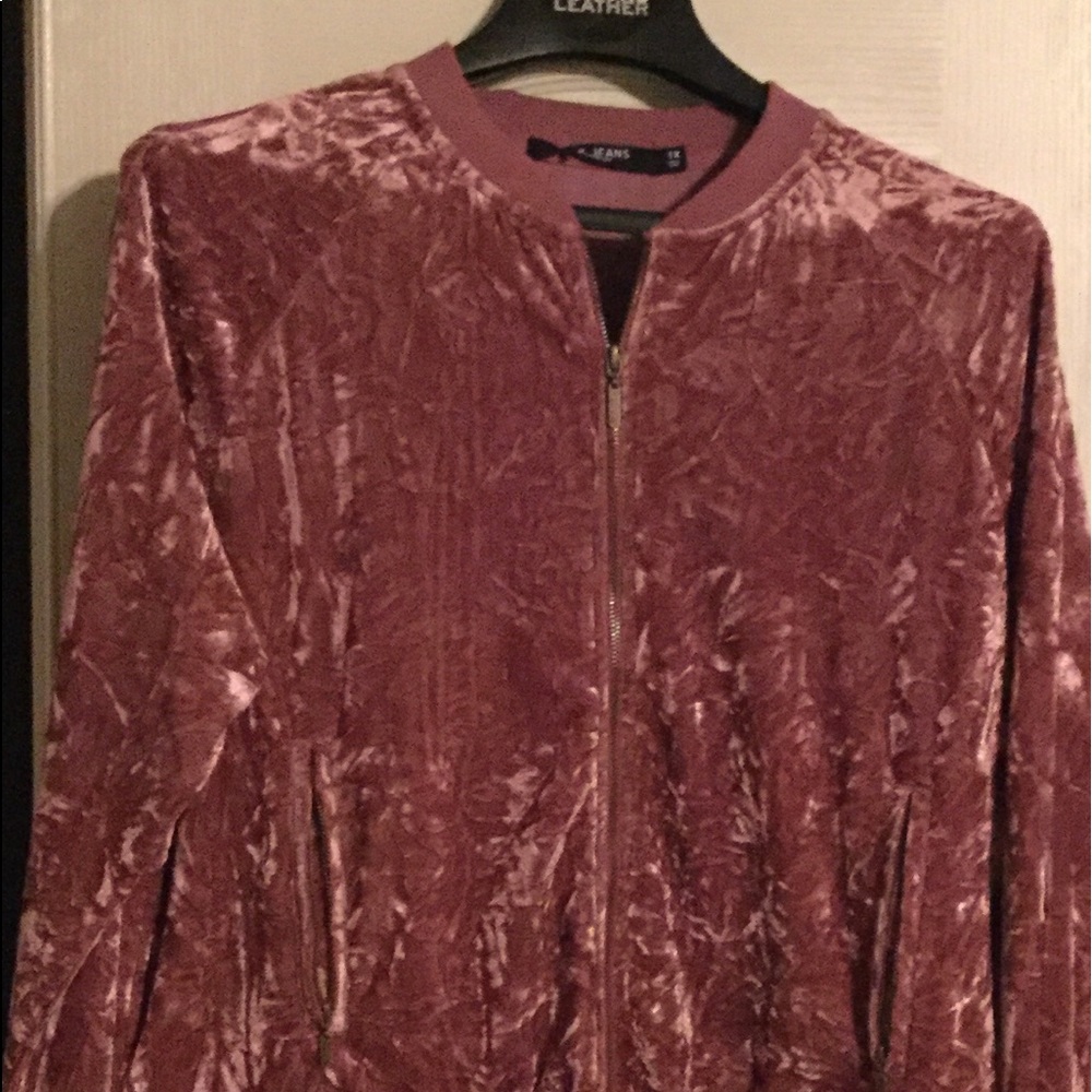 Max Jeans- Crushed Velvet Bomber Jacket